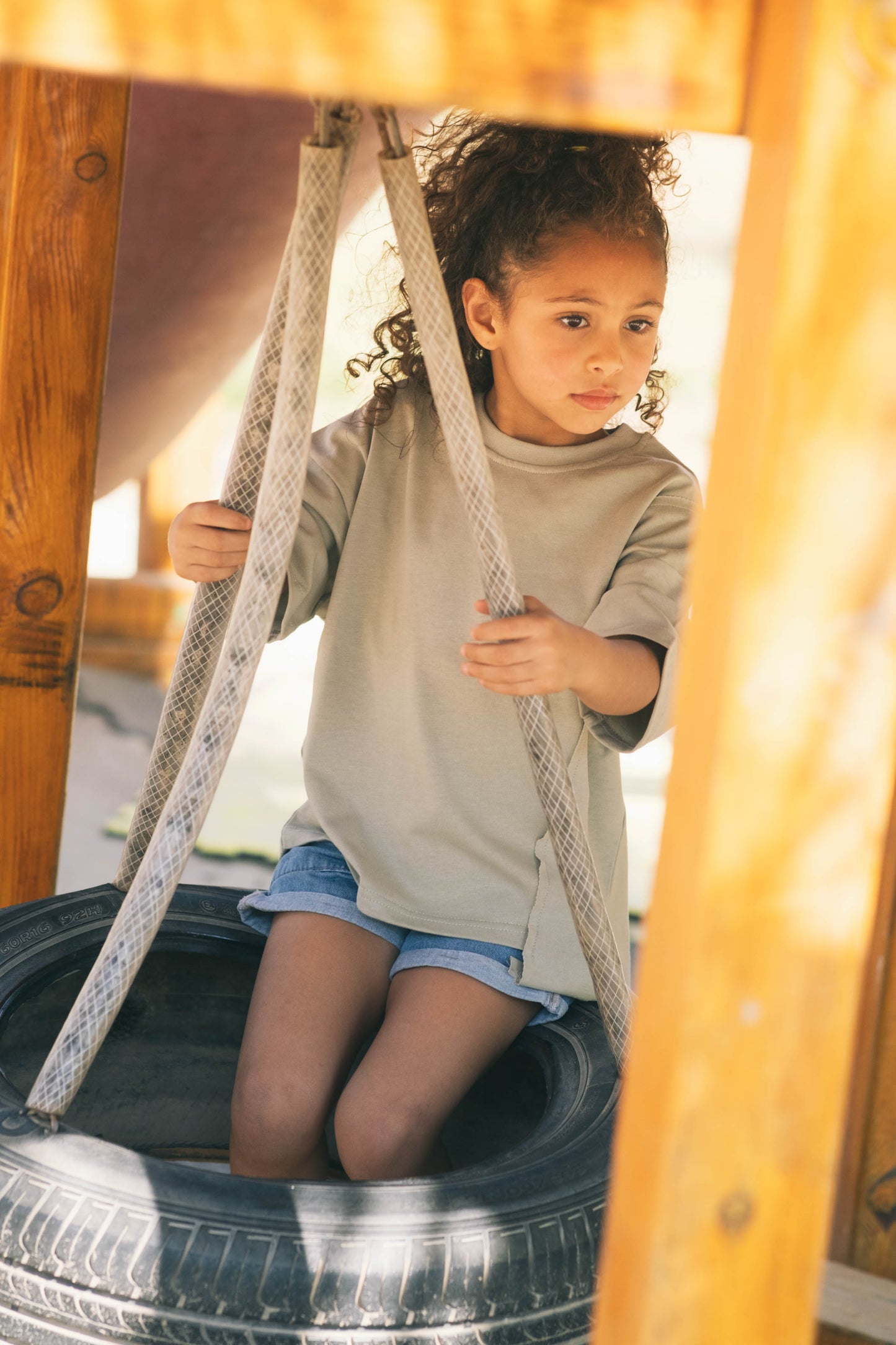 Sage-Green Asymmetrical Over-sized Tee