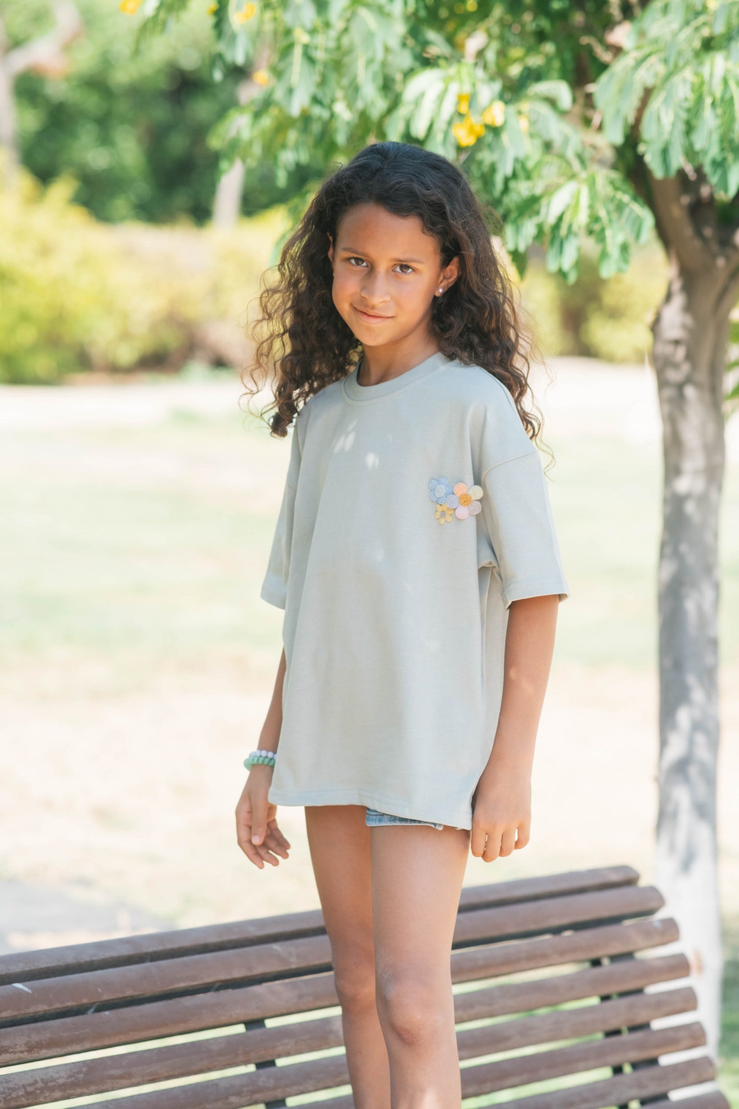 Triple-bloom Oversized Tee