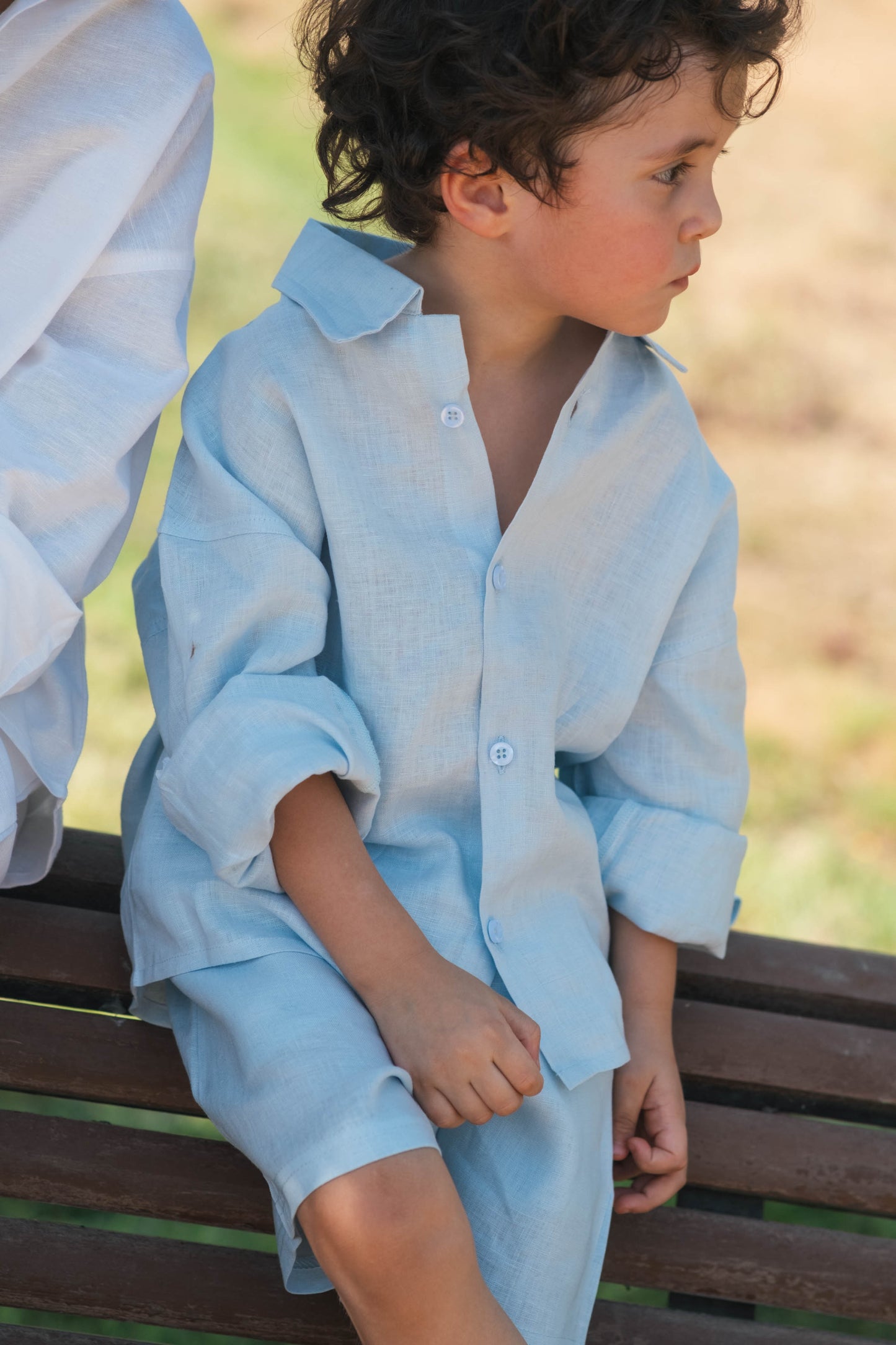Baby-Blue Linen Set