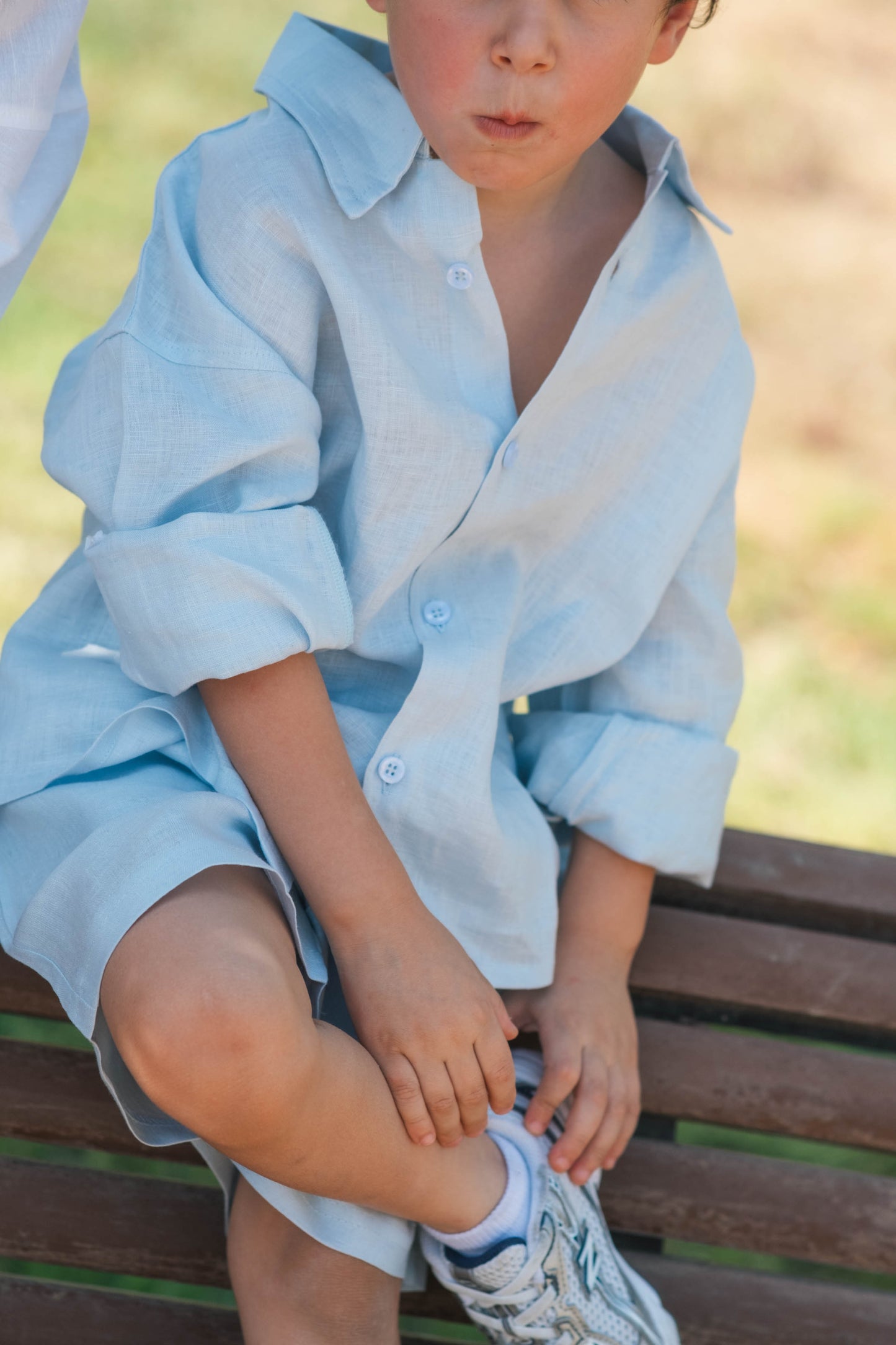 Baby-Blue Linen Set