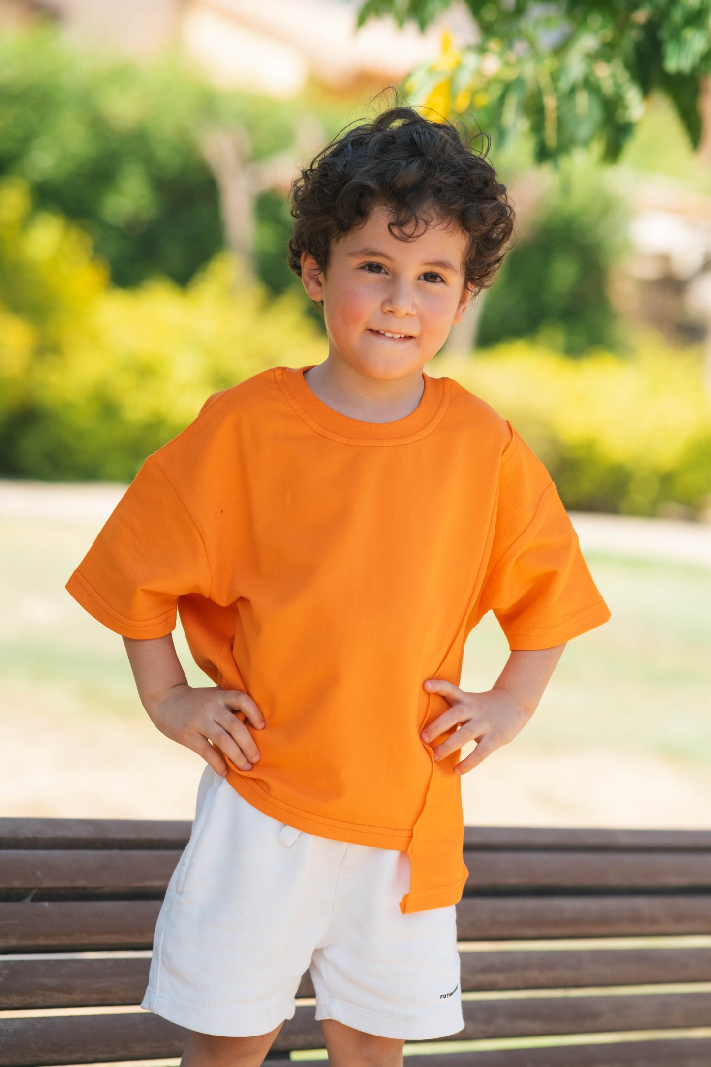 Orange Asymmetrical Over-sized Tee