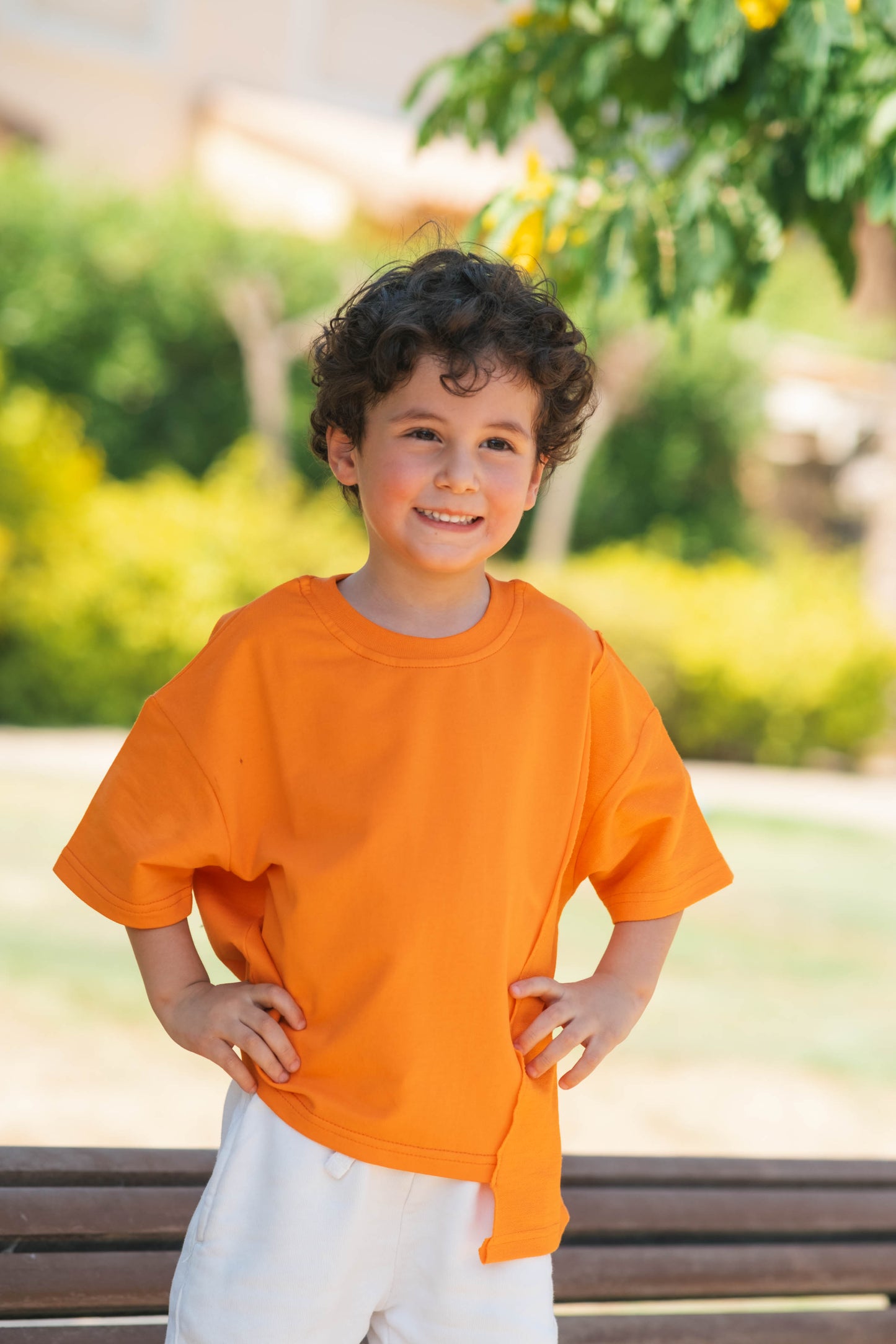 Orange Asymmetrical Over-sized Tee