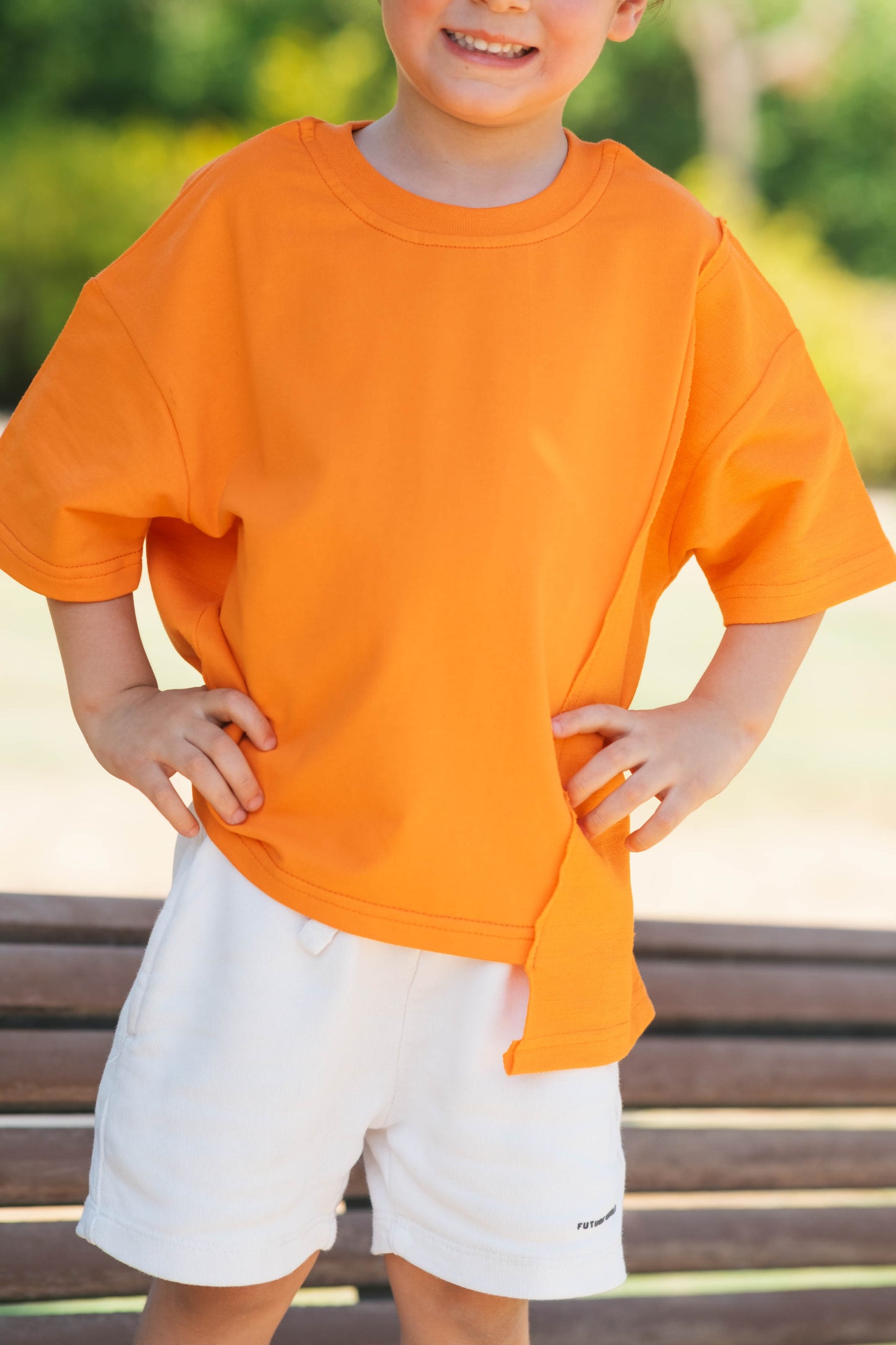 Orange Asymmetrical Over-sized Tee