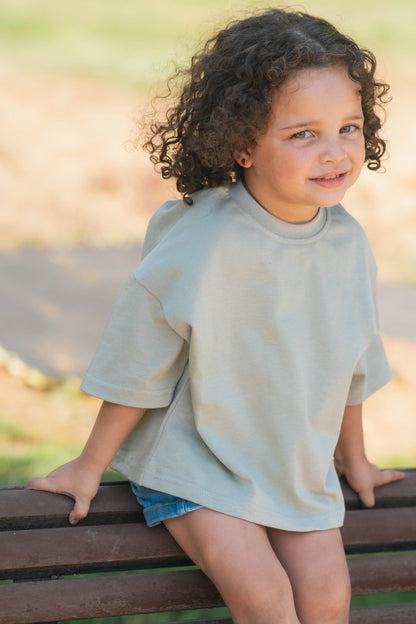 Sage-Green Over-sized Tee
