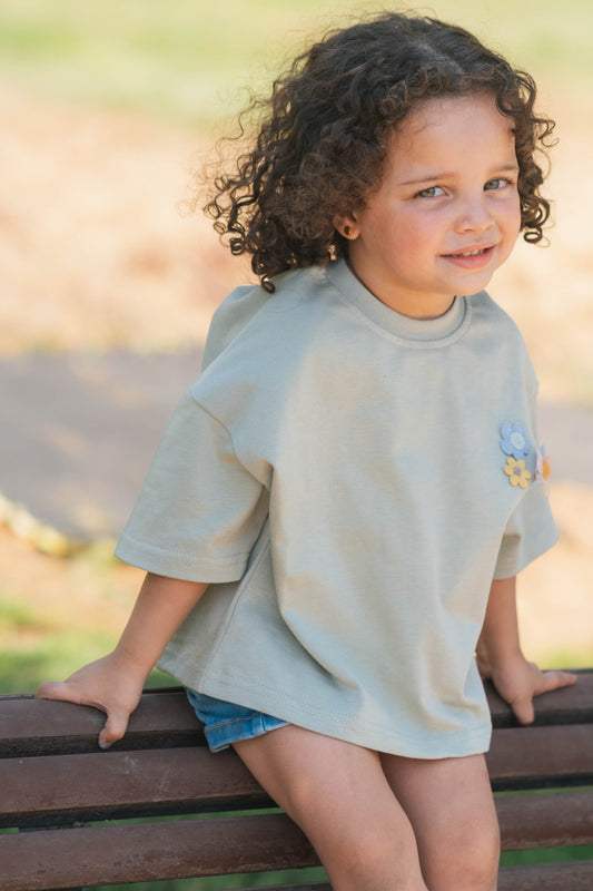 Triple-bloom Oversized Tee